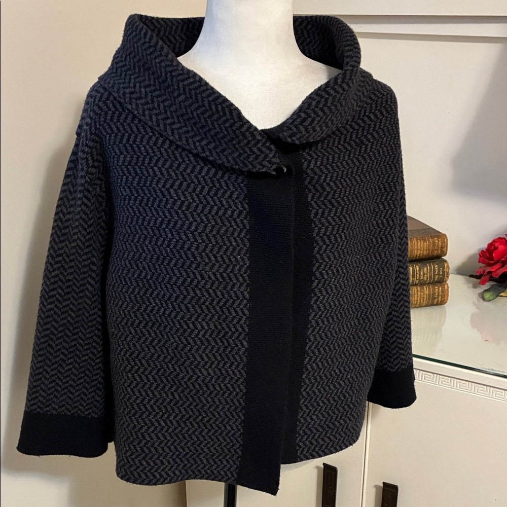 Tribal Black and Gray Cowl Neck Sweater Size L